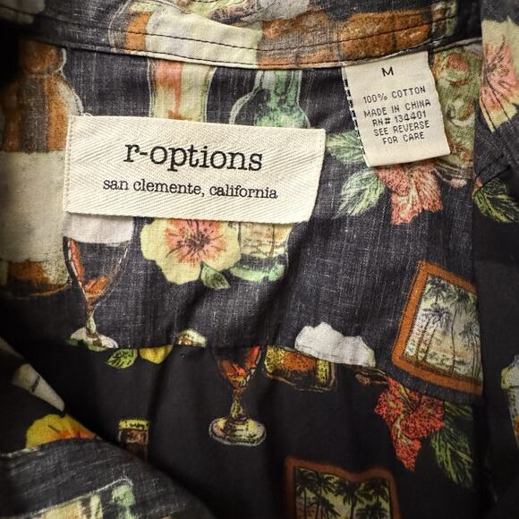 Hawaiian Shirt Men's Medium Beer Bottle & Liquor All-Over-Print Natural Cotton - Picture 5 of 5